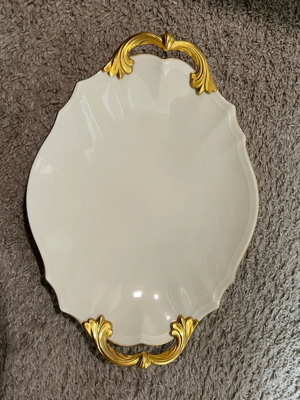 Vintage Lenox Valencia 24 K Gold Trim Oval Serving platter